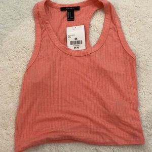 Knit coral crop top